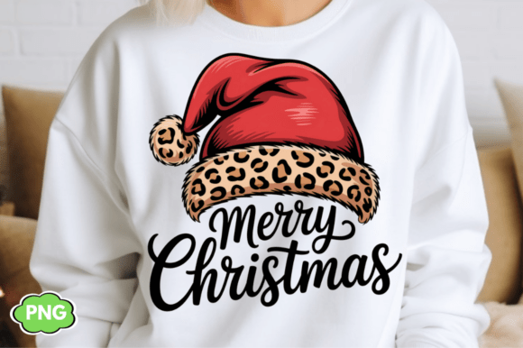 Download Leopard Santa Hat Merry PNG Design - Premium Resources
