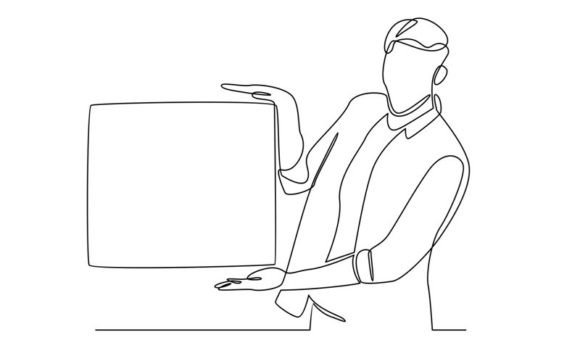 Download Businessman Holding a Blank Billboard - Billboard Collection
