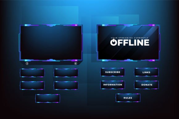 Download Live Gaming Overlay Decoration Vector - Gaming Collection