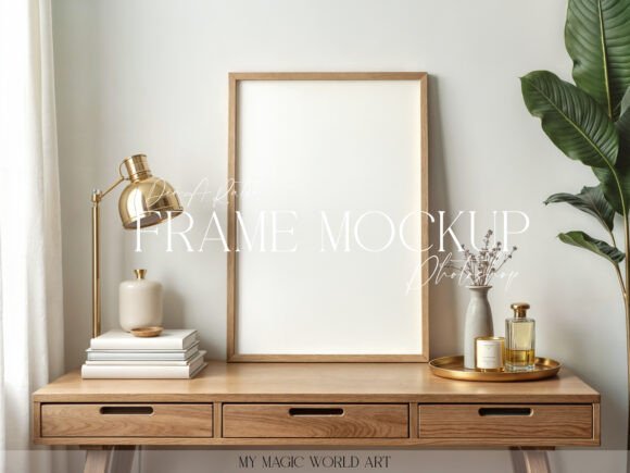 Download Light Mockup Frame on the Table - Light mockup Collection