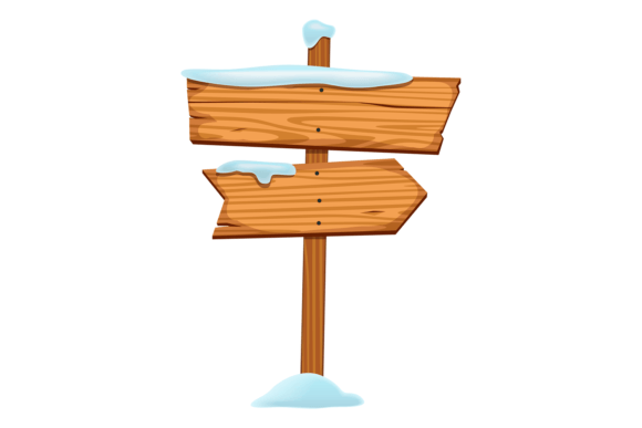 Download Frozen Signboard. Wooden Planks in Snow - Signboard Collection