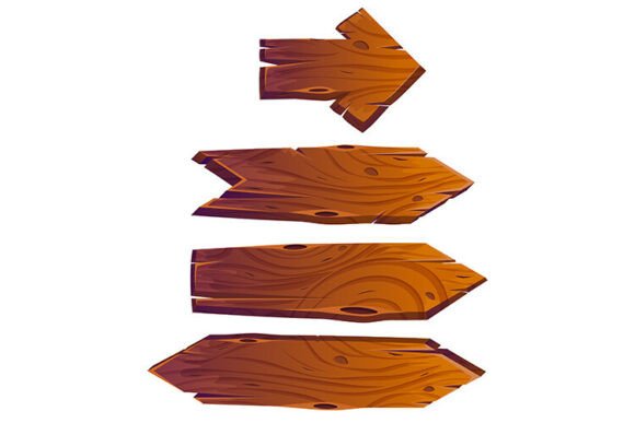 Download Wooden Arrow Signboard with Textured - Signboard Collection