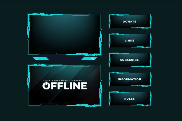 Download Gaming Overlay Design with Blue Colors - Gaming Collection