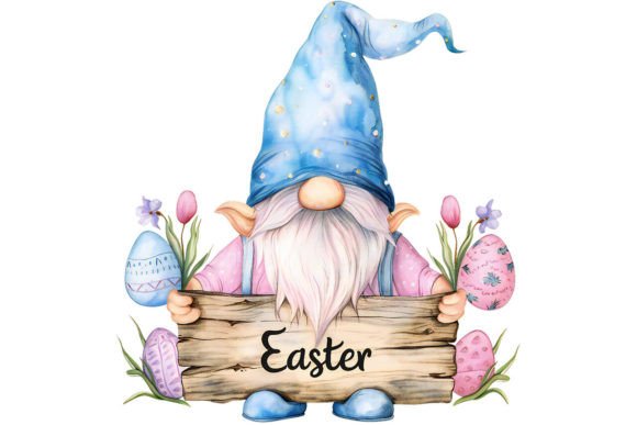 Download Easter Gnome with Signboard Clipart - Signboard Collection