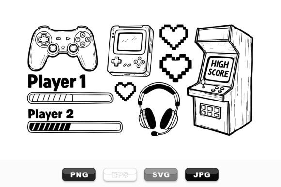 Download Retro Gaming Controller Clipart Set - Gaming Collection
