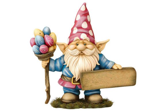 Download Easter Gnome with Signboard Clipart - Signboard Collection