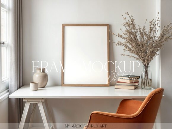 Download Light Mockup Frame on the Table - Light mockup Collection
